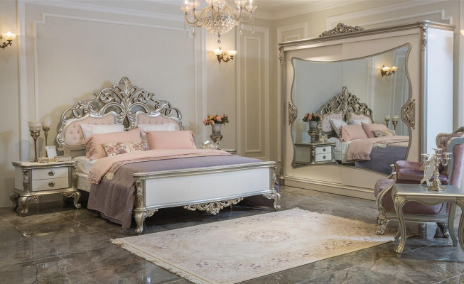 Letto Mobili Argento Rosa Camera Da Letto Mobili Design Letti Di Lusso Barocco Legno