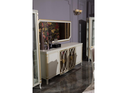 Mobile contenitore di lusso in legno, credenza, armadi, vetrina da soggiorno, nuovo.