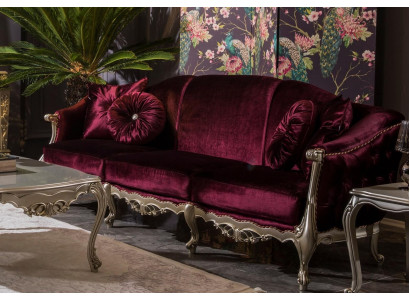 Tre posti divano di lusso 3 posti divani sedile in tessuto design divano stile Bordeaux