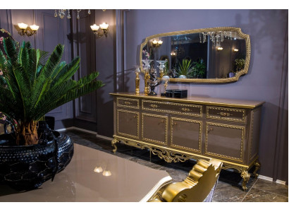 Mobile con specchio credenza Barocco rococò armadio mobili comò di lusso