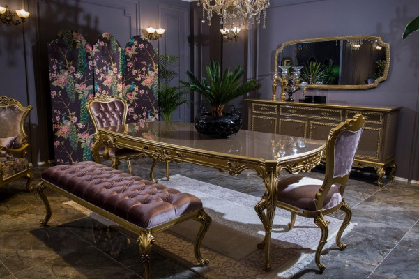 Mobile con specchio credenza Barocco rococò armadio mobili comò di lusso