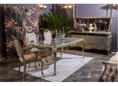 Sala da pranzo tavolo sedie set gruppo abbinato tavoli lusso 5 pezzi.