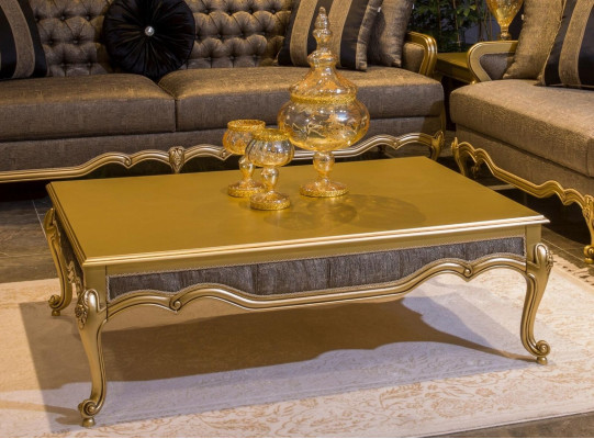 Set completo di divani 3+3+1+1 con tavolino da caffè stile barocco rococò 5 pezzi