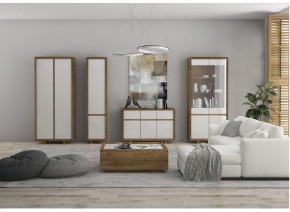 Set soggiorno vetrina credenza pareti attrezzate cassettiere armadio tavolo mobili legno 4 pezzi