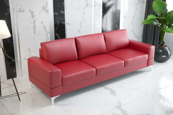 Soggiorno Design Tessuto 3 Posti Bianco Elegante Moderno Divano Imbottitura Nuovo