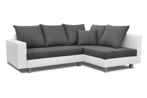 Soggiorno divano ad angolo a L in tessuto per divano in pelle con design Hocker