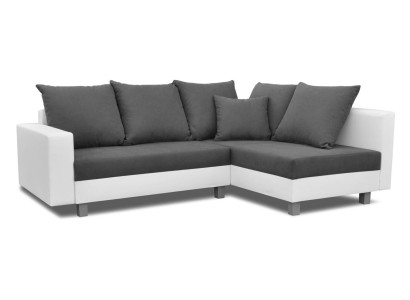 Soggiorno divano ad angolo a L in tessuto per divano in pelle con design Hocker