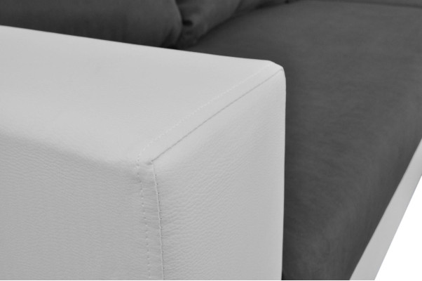 Soggiorno divano ad angolo a L in tessuto per divano in pelle con design Hocker