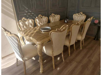 Set da pranzo tavolo con 8 sedie imbottite divano set