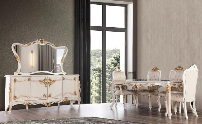 Divano a tre posti in tessuto con set di mobili per il soggiorno con credenza 3 pezzi.