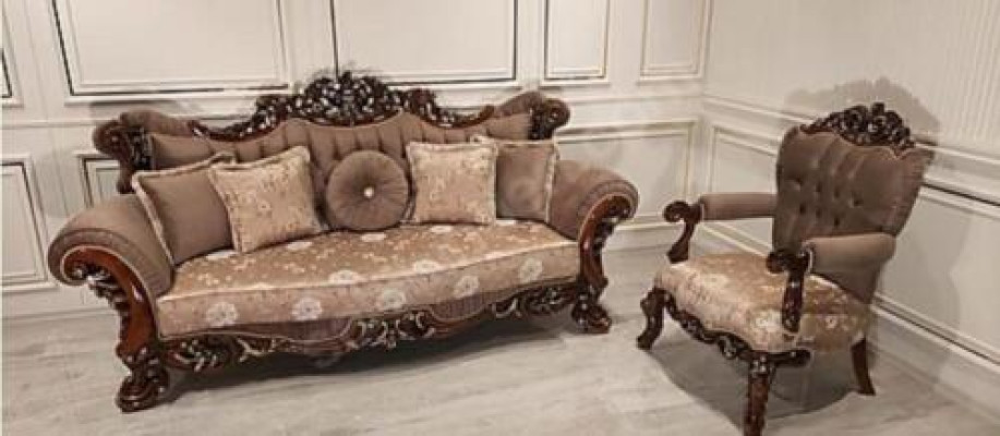 Set di divani 3+1 poltrona divano tavolino nuovo set divani stile Art déco.