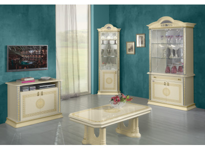 Set soggiorno 4 pezzi. Gruppo credenza vetrina 2x tavolino barocco rococò.