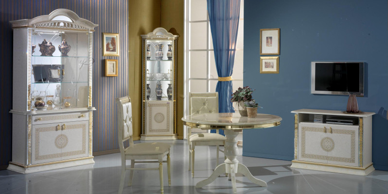 Set soggiorno 4 pezzi. Gruppo credenza vetrina 2x tavolino barocco rococò.