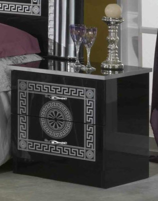 Camera da letto nera set completo cassettiera stile letto set 6 pezzi barocco nuovo