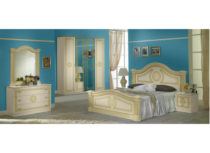 Camera da letto di lusso Letto in legno classico Comodino 6 pezzi Mobili di design