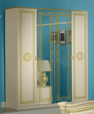 Camera da letto di lusso Letto in legno classico Comodino 6 pezzi Mobili di design
