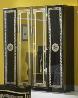 Set da camera da letto stile moderno con letto, comodino, cassettiera. Mobili per letto, gruppo di 6 pezzi nuovo.