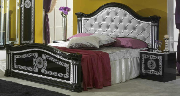 Letto 2x comodino 3 pezzi. Set camera da letto design di lusso Chesterfield.