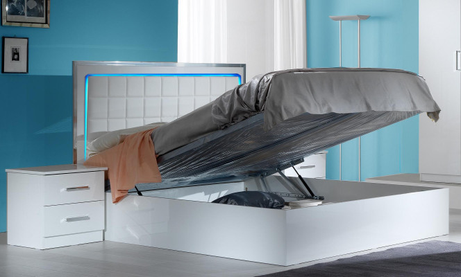 Letto 2x Comodino 3 pezzi. Camera da letto Set Design Moderno Lusso Letto Gruppo Nuovo