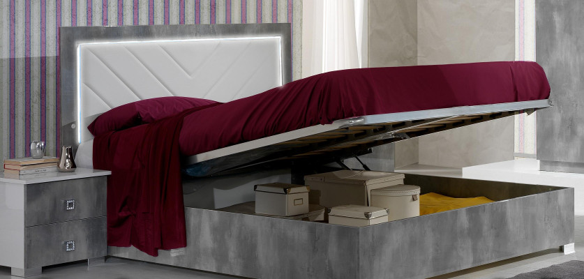 Design camera da letto 3 pezzi. Letto 2 comodini Set di mobili per letti di lusso classici