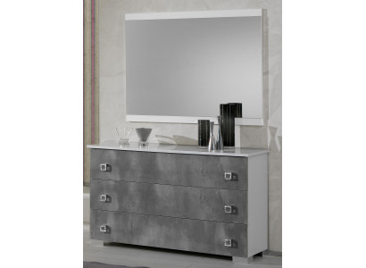 Tavoli Consolle Tavolo Side Board Camera da letto Legno Specchio + Comò Comò