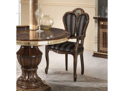 Sedia con braccioli Design di lusso Sedia Tessile Mobile monoposto Legno Poltrona Nuovo