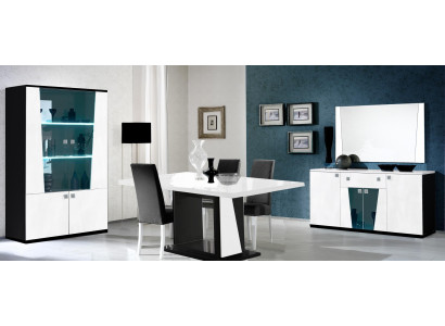 Mobili di lusso, sedie, gruppo di sedie, sala da pranzo, tavolo da pranzo, set da 8 pezzi, tavolo nuovo.