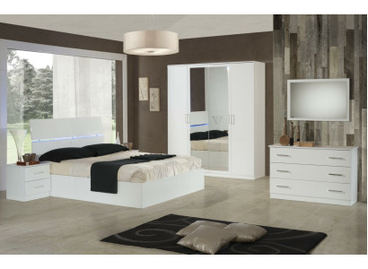 Tavolo da trucco Console Tavolo Sideboard Camera Legno Specchio + Comò Set 2 pezzi