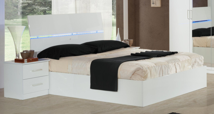 Design camera da letto 6 pezzi. Set completo letto comodino cassettiera specchio legno