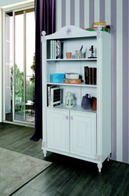 Scaffale per libri libreria stanza per ragazzi in legno mobili scaffali bianchi.