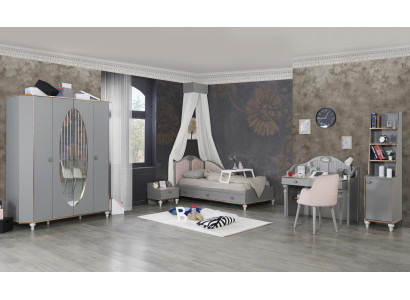 Camera dei bambini Mobili Set design 5 pezzi Letto Comodino Armadio
