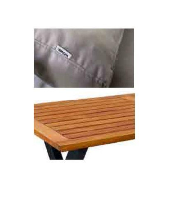 Set da giardino moderno grigio composto da poltrona, poggiapiedi e tavolo, 4 pezzi per il portico.