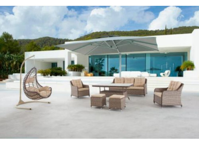 Mobili da giardino moderni Tavolo Poltrona Sgabello Divano Set da giardino 6 pezzi. Nuovo