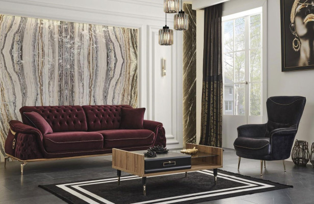 Design poltrona in tessuto per soggiorno in nero, singolo, poltrona di lusso imbottita.