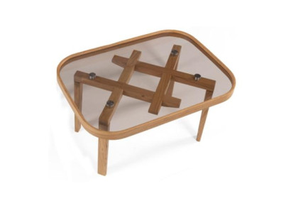 Mobili di lusso Tavolino Moderno in vetro Beige Soggiorno