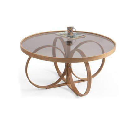 Tavolino da caffè da salotto designer rotondo tavolino in vetro mobili di lusso.