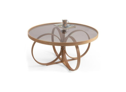 Tavolino da caffè da salotto designer rotondo tavolino in vetro mobili di lusso.