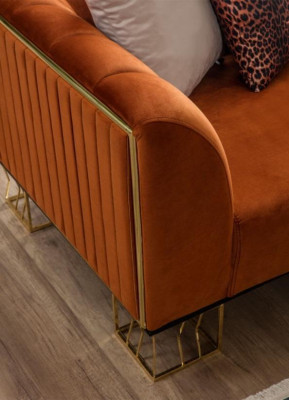 Set da salotto in acciaio inossidabile 3+1 posti con poltrona e divano di lusso