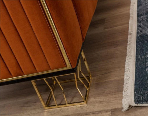 Set da salotto in acciaio inossidabile 3+1 posti con poltrona e divano di lusso