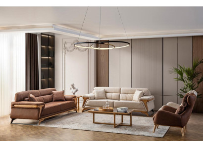 Set soggiorno elegante composto da 2 divani a 3 posti e 2 poltrone, 4 pezzi.