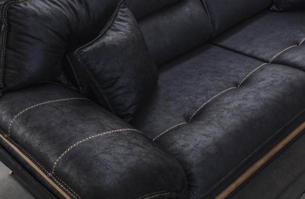 Elegante divano a 3 posti Esclusivo Colore nero Mobili di lusso per il salotto.