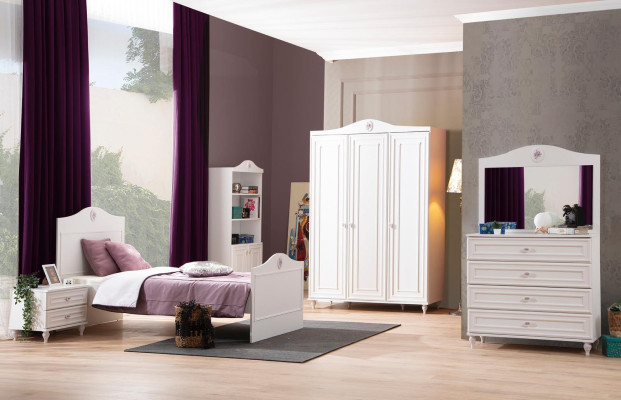 Letto per ragazzi Letto per bambini Design per bambini Moderno Bianco Letto Camera dei bambini Nuovo