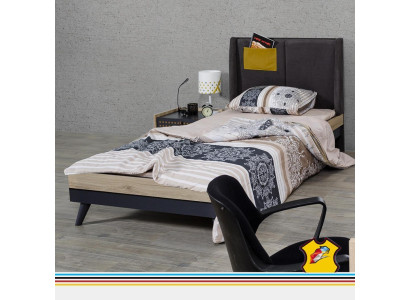 Letto Legno Letti Struttura letto Stanza giovani Stanza dei bambini Nero Letto singolo