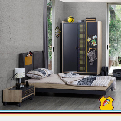 Letto Legno Letti Struttura letto Stanza giovani Stanza dei bambini Nero Letto singolo