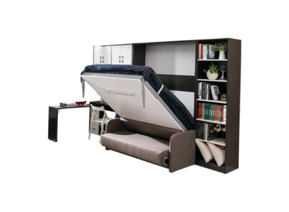 Armadio Letto con divano Cuscino Parete Armadi Letto a scomparsa Mobili + Divano Nuovo