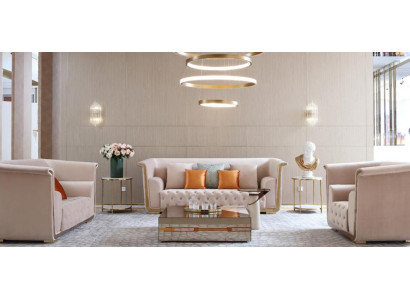 Set di divani 3+2+1 posti design divani imbottiti tessili Divano a 3 pezzi. Nuovo