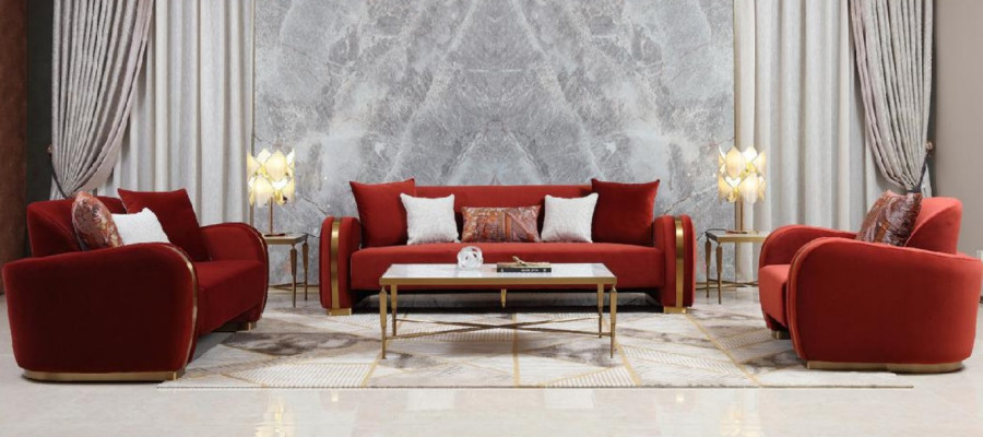 Sofà 3 posti set design divani divano gruppo di lusso imbottitura nuova