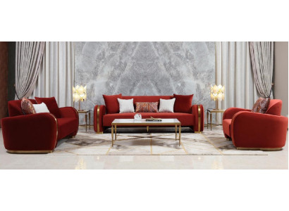 Sofà 3 posti set design divani divano gruppo di lusso imbottitura nuova