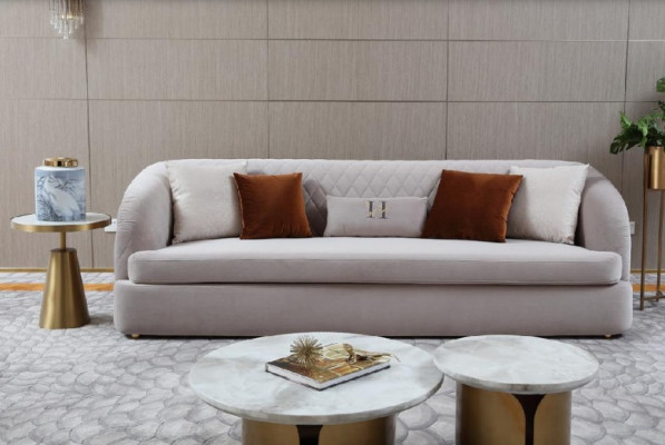 Tre posti in tessuto Divano imbottito Design Divano 3 posti Mobili Big Sofa Nuovo