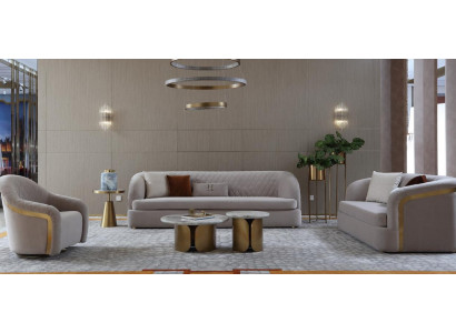 Tre posti in tessuto Divano imbottito Design Divano 3 posti Mobili Big Sofa Nuovo